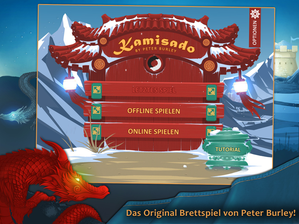 Kamisado - Startbildschirm Kamisado asian style game menu
